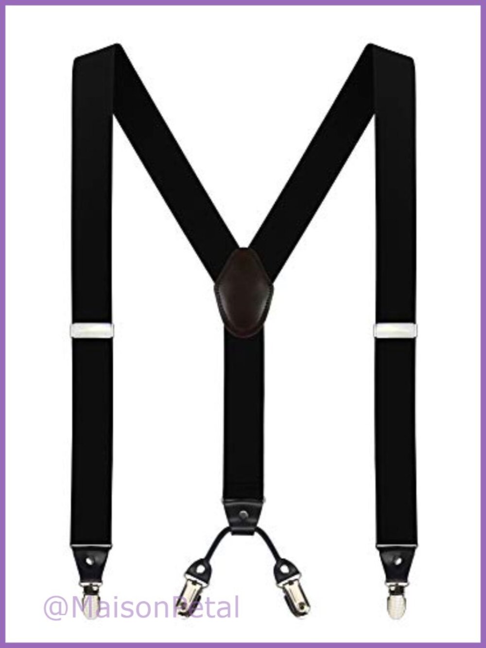 Men's Y-Back Adjustable Suspenders 1.4" Wide 4-Clip